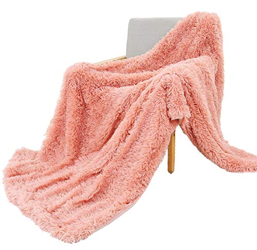 SatisInside USA Luxurious Plush Faux Fur Throws Bed Blankets, Extra Soft Cozy Warm
