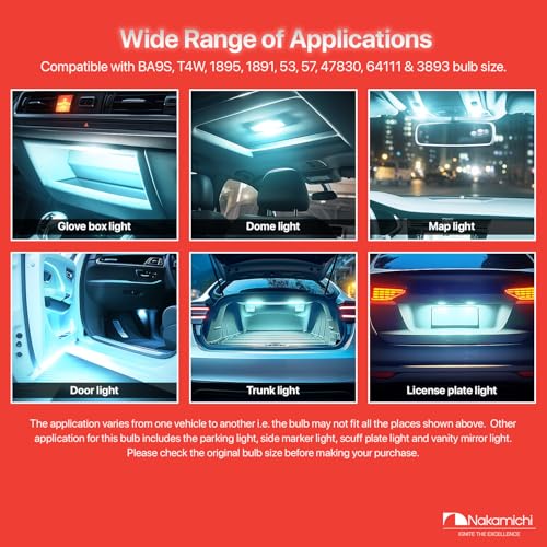 Lámpara LED para coche BA9S T4W color azul hielo miniatura 2