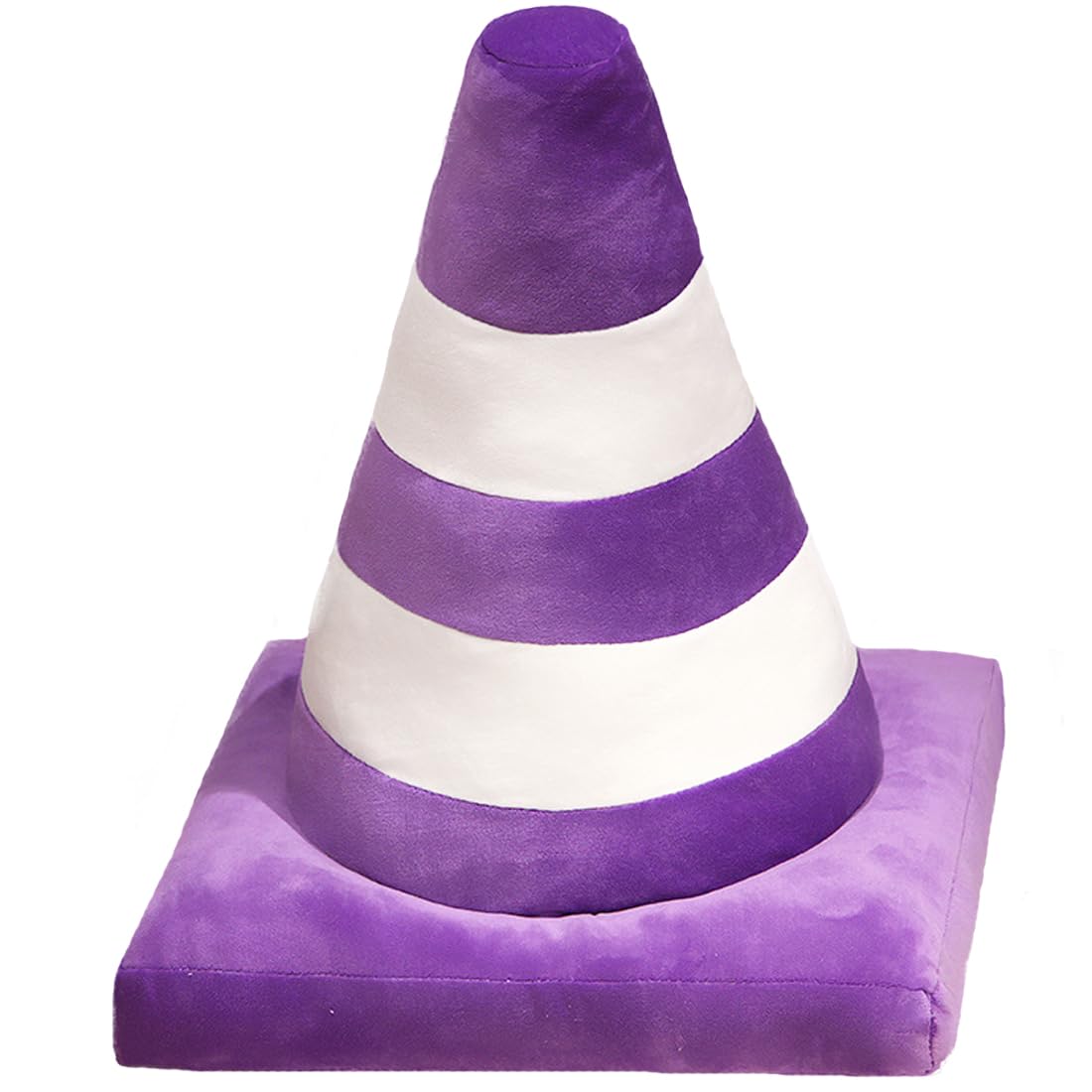 ELAINREN Simulation Purple Roadblock Stuffed Pillow Cuddly Road Cone Plush Safety Traffic Cone Toy Funny Roadblock Model Plushies Doll for Photo Prop Construction Party Favors/17.7''