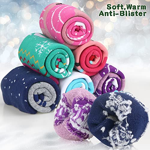 KOOOGEAR Calcetines de esquí para niños, calcetines térmicos largos hasta la rodilla para niñas y niños, coloridos calcetines deportivos para botas de nieve, para patinaje, esquí, snowboard, niños - imagen 4