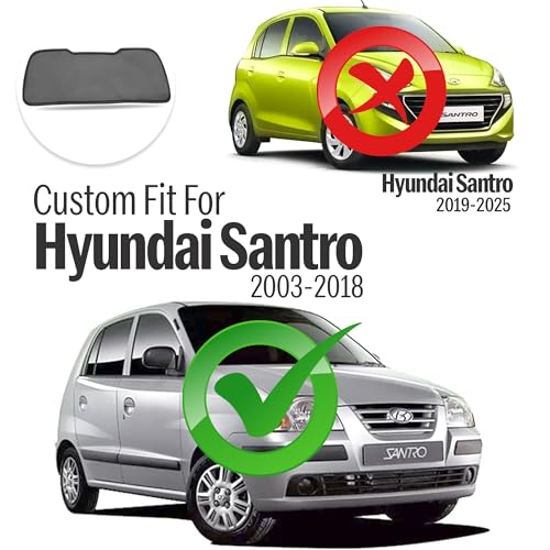 Image of Autofact Dicky Curtain for Hyundai Santro Xing 1998-2018 | Custom Fit Rear Windshield Sunshade | UV & Heat Protection | Foldable Mesh | Privacy & Cooling Car Accessory