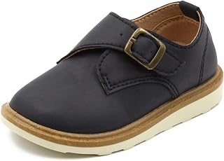 Toddler Boy Girl Dress Shoes Unisex Kids Oxford School Shoes Low Heel Flat Slip-On Leather Shoes Wedding Party Shoes for Baby Girls Boys(Toddler/Little Kid/Big Kid)
