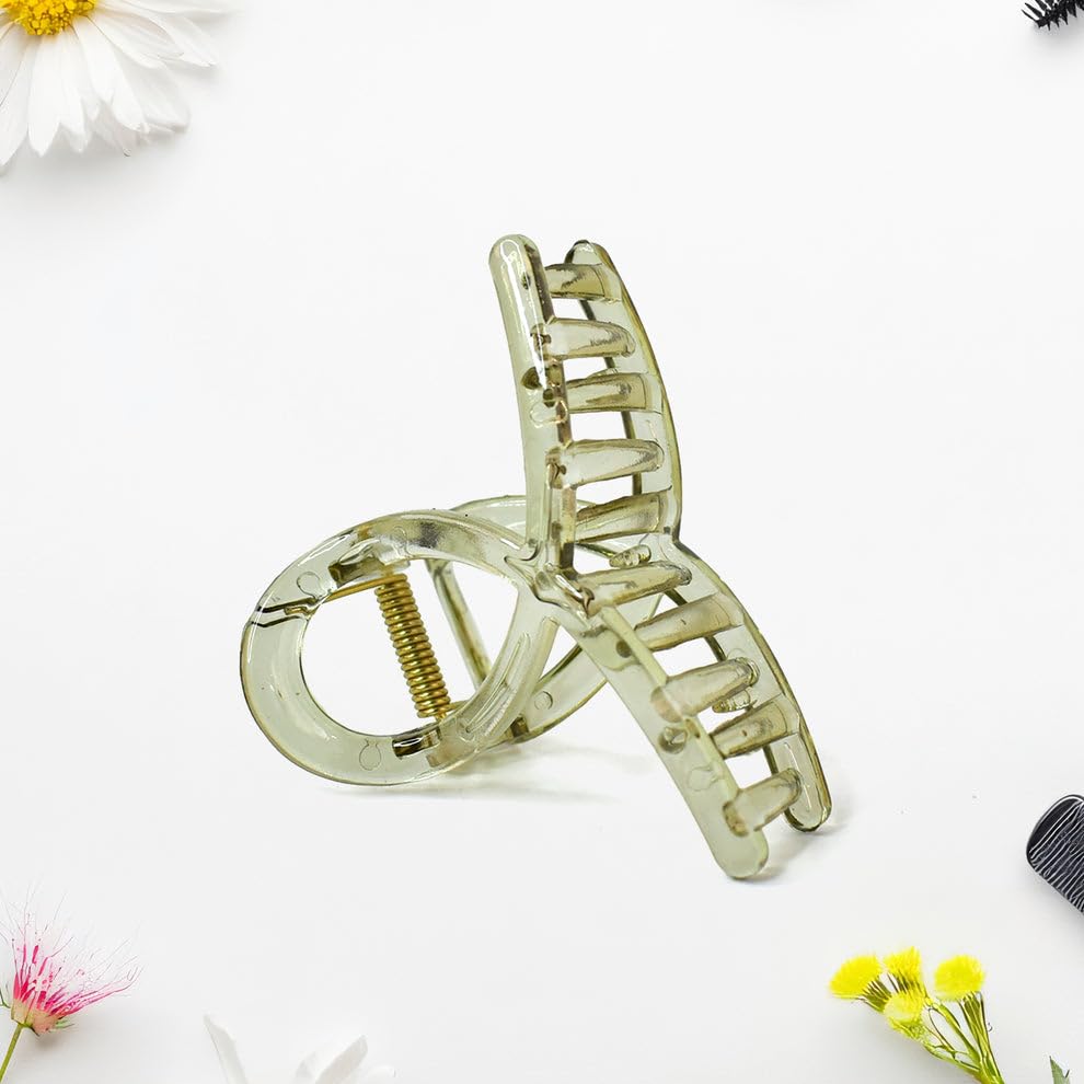 Image of Plastic Hair Clamp Grip Simple Matte Hair Barrette Clamp for Women and Womens, Strong Hold Claw Hair Clip for Daily Hair Styling, Assorted Colors, Pack of 6 Pieces