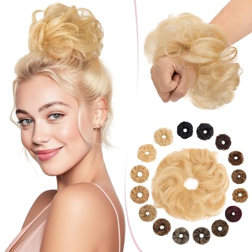 SEGO Pro Haarteil Mit Gummiband Echthaar Dutt Haarteil Echthaar Haargummi Mit Haaren Glatt Hair Messy Bun Hochsteckfrisuren Haarverlängerung für Damen Mädchen