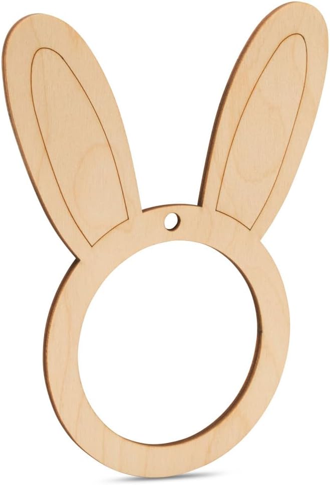 Wooden Bunny Face Frame, 24-Inch, 1/8 Inch Thick, Pack of 5 Easter Crafts for Easter Basket Stuffers, by Woodpeckers