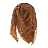 Material: Kaschmir ASHOP Damen Herbst Winter Schal Klassische Quaste Plaid Schal Warme weiche Blanket Wrap,Braun