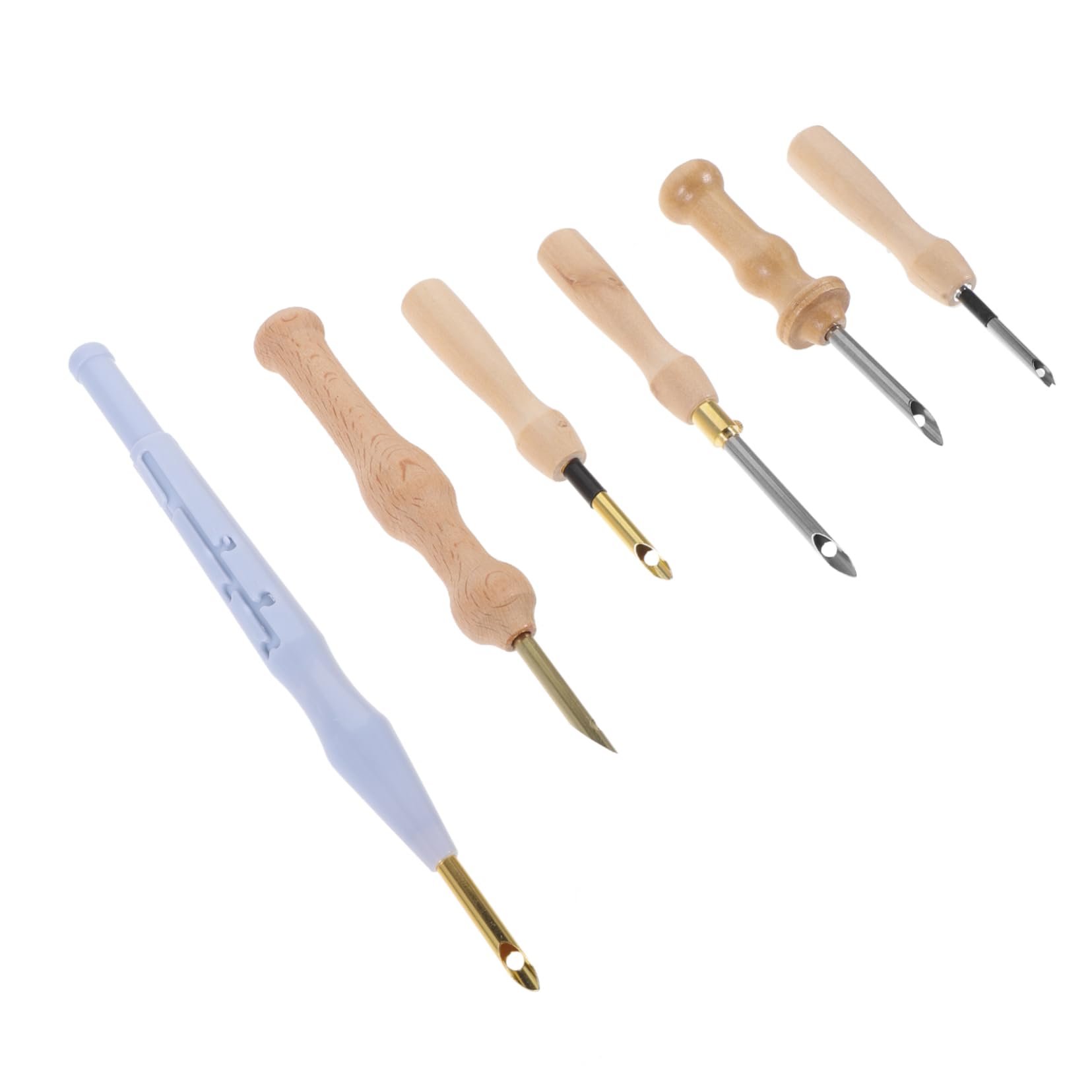 SEWACC 18pièces Kit De Poinçonnage Aiguilles à Broderie Outils De Couture Pour Artisanat Feutrage Et Appliqué Avec Poignées Bois Et Aiguilles Réglables