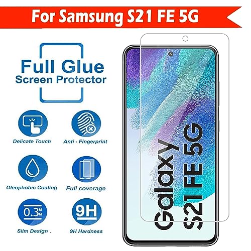 Image of Tempered Glass Screen Protector Compatible for Sam sung S21 FE 5G with Full Screen Coverage; Except Edges and Easy Installation Kit(Transparent), Pack of 1