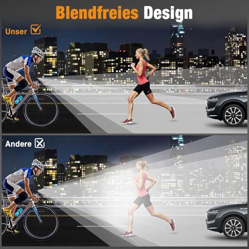 toptrek Fahrradlicht Set 100LUX, Fahrradbeleuchtung Set USB Aufladbar, Fahrradlampe StVZO Zugelassen… – Ansicht 6