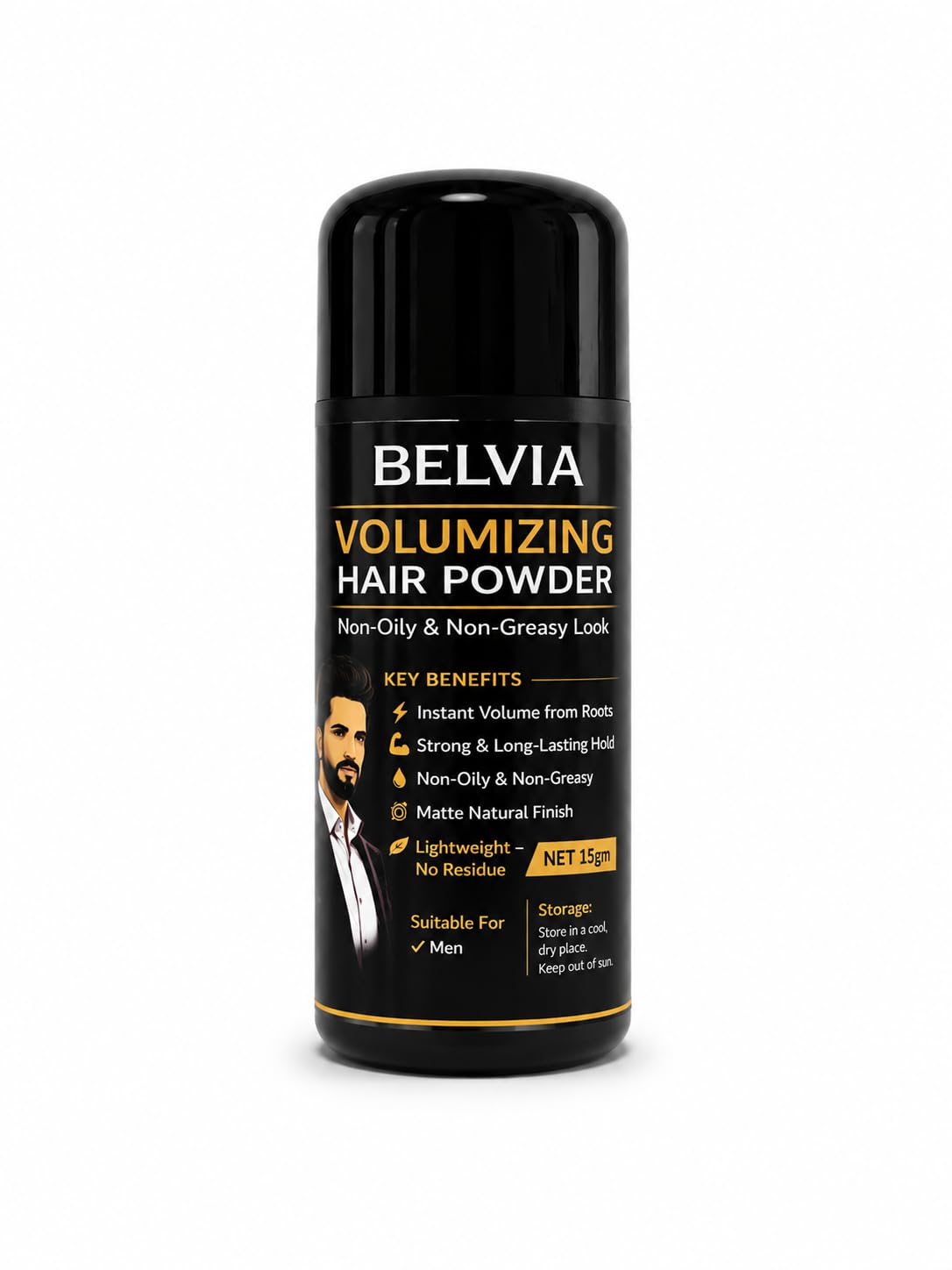 Belvia Volumizing Hair Powder for Men, 15 g | Instant Root Volume, Strong Long-Lasting Hold, Matte Natural Finish, Non-Oily & Non-Greasy, Lightweight No Residue-image-29