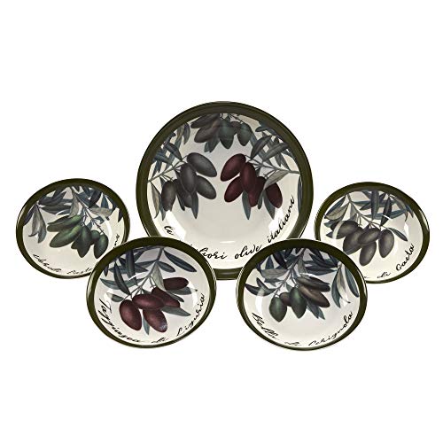 Certified International Olive d'Italia 5pc Pasta Set, Gray