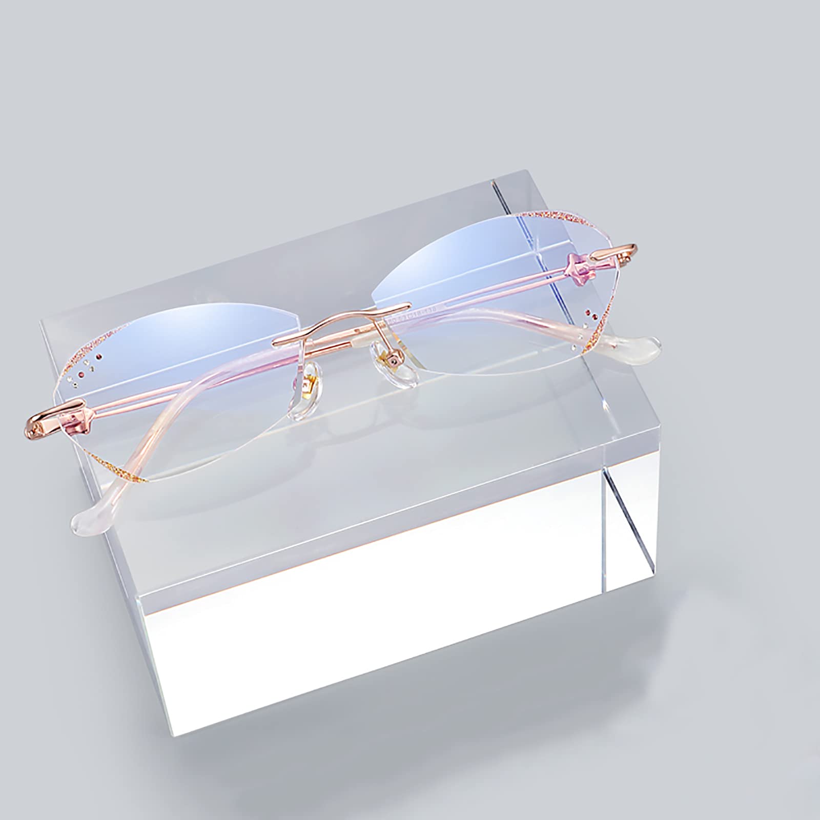 Okulary do czytania Blue Light Blocking damskie, lekkie okulary z zawiasem sprężynowym i soczewkami antyodblaskowymi, w tym 0-3,5 dioptrii