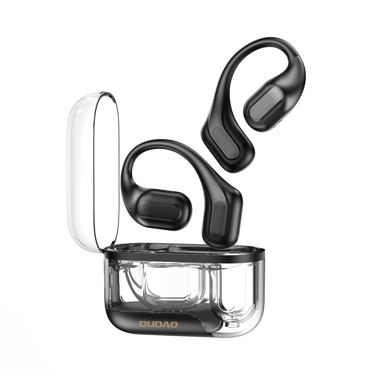 DUDAO U17PRO (AI) Open Ear Wireless Bluetooth Headphones 13mm Large Driver, HiFi Stereo Sound ai ANC BT.V5.3 24H Playtime, Comfortable RGB Lights Transparent Design (Black)-image-22