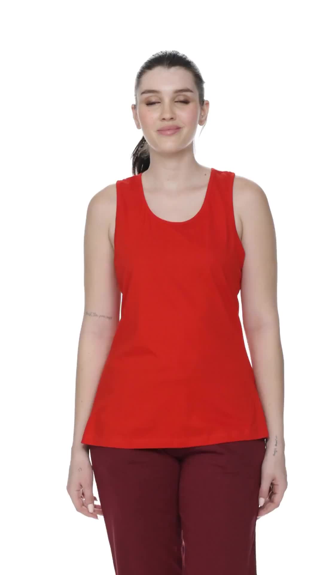Clovia Women's Cotton Tank Top (CM0008P04_Red_S) : Amazon.in