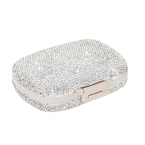 Image of Medicine Organizer 8 Compartments Portable Travel Pill Organizer Crystal Small Pill Box Weekly Pill Container Daily Pill Holder Case for Vitamins,Cod Liver Oil, Supplement(Silver)