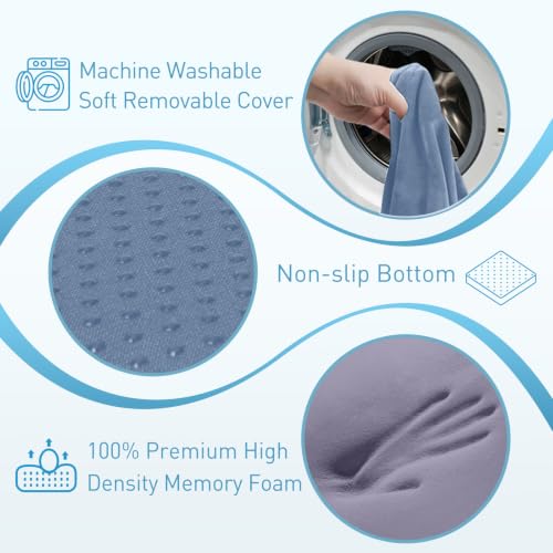 Image of BlissTrends Extra Thick Seat Cushion for Office Chair & Car Seat, Grey&Blue | Tailbone & Sciatica Relief, Ergonomic Support, High-Density Memory Foam, Comfort for Extended Sitting
