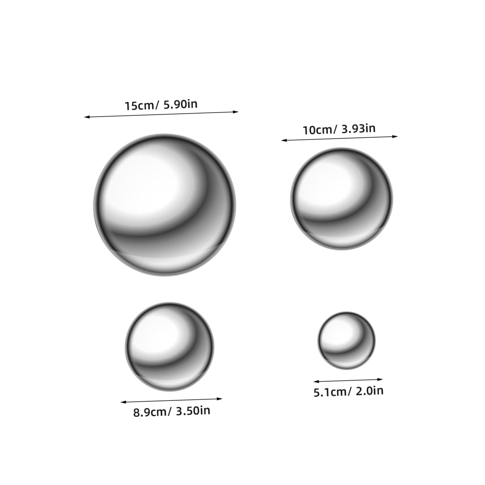 balacoo Unique Stainless Steel Mirror Balls 6pcs Garden Gazing Balls for Photography and Outdoor Decor