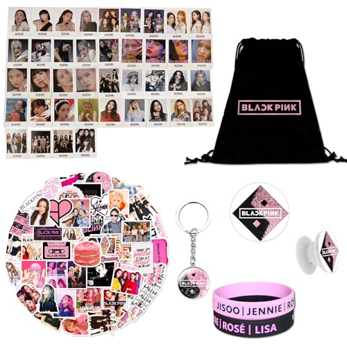 Tulufanskrr Blackpink - Set de regalo para fans, merchandising negro rosa K-pop,...