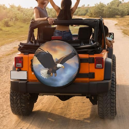 Image of Delerain Eagle Mountain Lake Spare Tire Cover Wheel Protectors Sun Protector Waterproof for Trailer RV SUV Truck and Many Vehicle(16 Inch for Diameter 29 inch-31 inch)