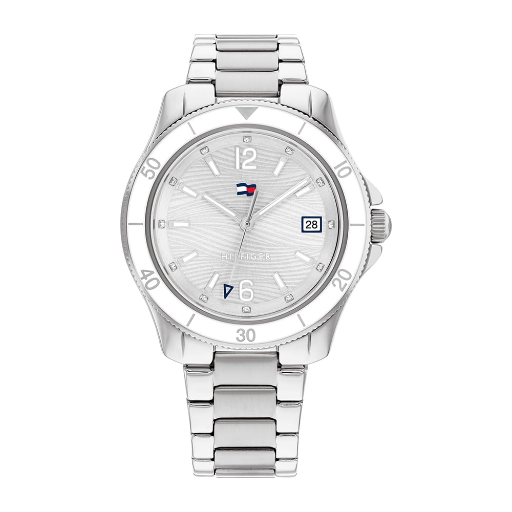 Tommy Hilfiger Reloj Analógico de Cuarzo para mujer con Correa en Acero Inoxidable plateada - 1782512