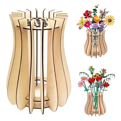 Holzvasen Für Lego Blumen Vase Für Lego Blumen Vasen Holz Für Lego Rosen Holzpuzzle Vase Vase Holzpuzzle Blumenvase Blumenständer Für Rosen Kirschblüten Sonnenblumen Tulpen Narzissen Lotus Blumenvase