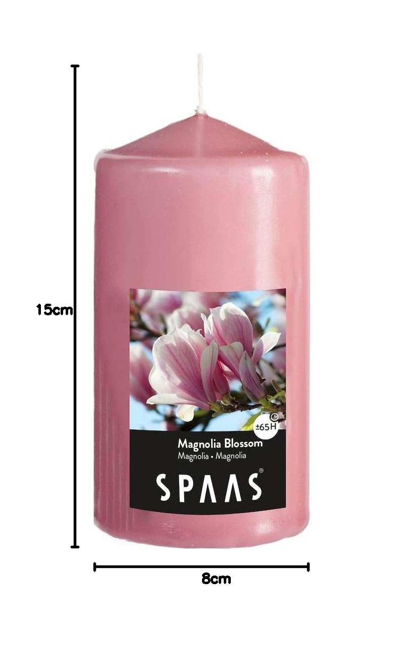 SPAAS Vela Pilar Cilindro 80/150 mm, ± 65 Horas - Magnolia Blossom