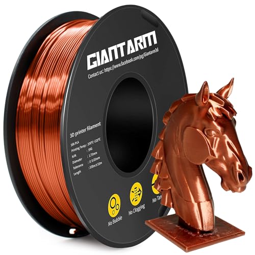GIANTARM PLA Silk Filament 1.75 mm, 3D Printer Filament, PLA 1 kg Spool, Diameter Tolerance at +/-0.03 mm, Silk Bronze