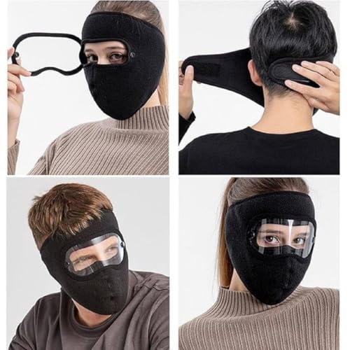 Image of VEDORA Balaclava Face Mask with Eye Protector & UV Protection Arm Sleeves Combo for Men & Women | Winter Windproof Mask + Cooling Arm Sleeves for Bike Riding, Cycling & Outdoor Use