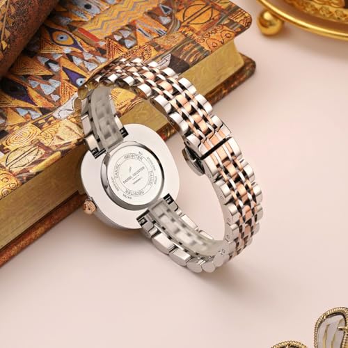 Image of Daniel Hechter Paris Collection Analog Watch for Women with Cushion Dial, Crystal Hour Markers, Roman Numeral at 12 o'Clock and Stainless Steel Strap - DHW2030