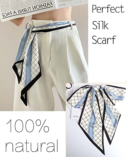 kcctoo 59" Mulberry Silk Like Head Scarf Women's Fashion Square Neck Satin Scarfs for Bag Hair Scarves Gift 59 * 5.9”4