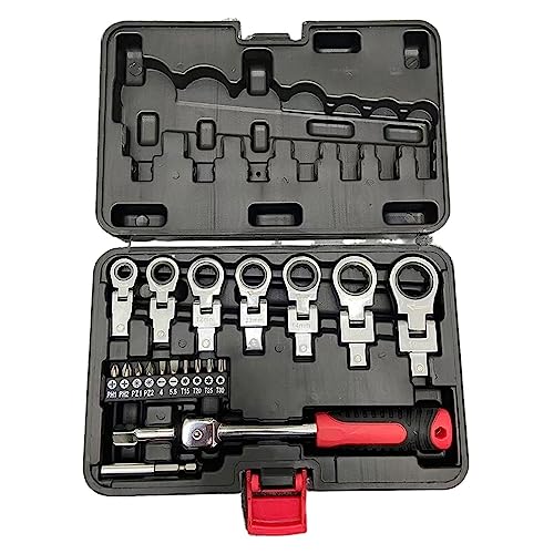 QXSJEDYCH Spanner Sets Ratchet Wrench 20pcs Set Game Combination Complete Bond Keys Screwdriver Car Bike Motorcycle Household Hand Tool Screwdriver - Image 2