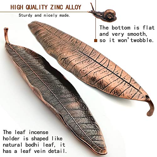 Incense Holder Set - Leaf And Snail Incense Burner,Incense Holders For Sticks Ash Catcher,Durable Zinc Alloy Materia,Modern Natural Design,Incense Ash Catcher Tray,Best For Meditation,Yoga,Home,Office #TOP2