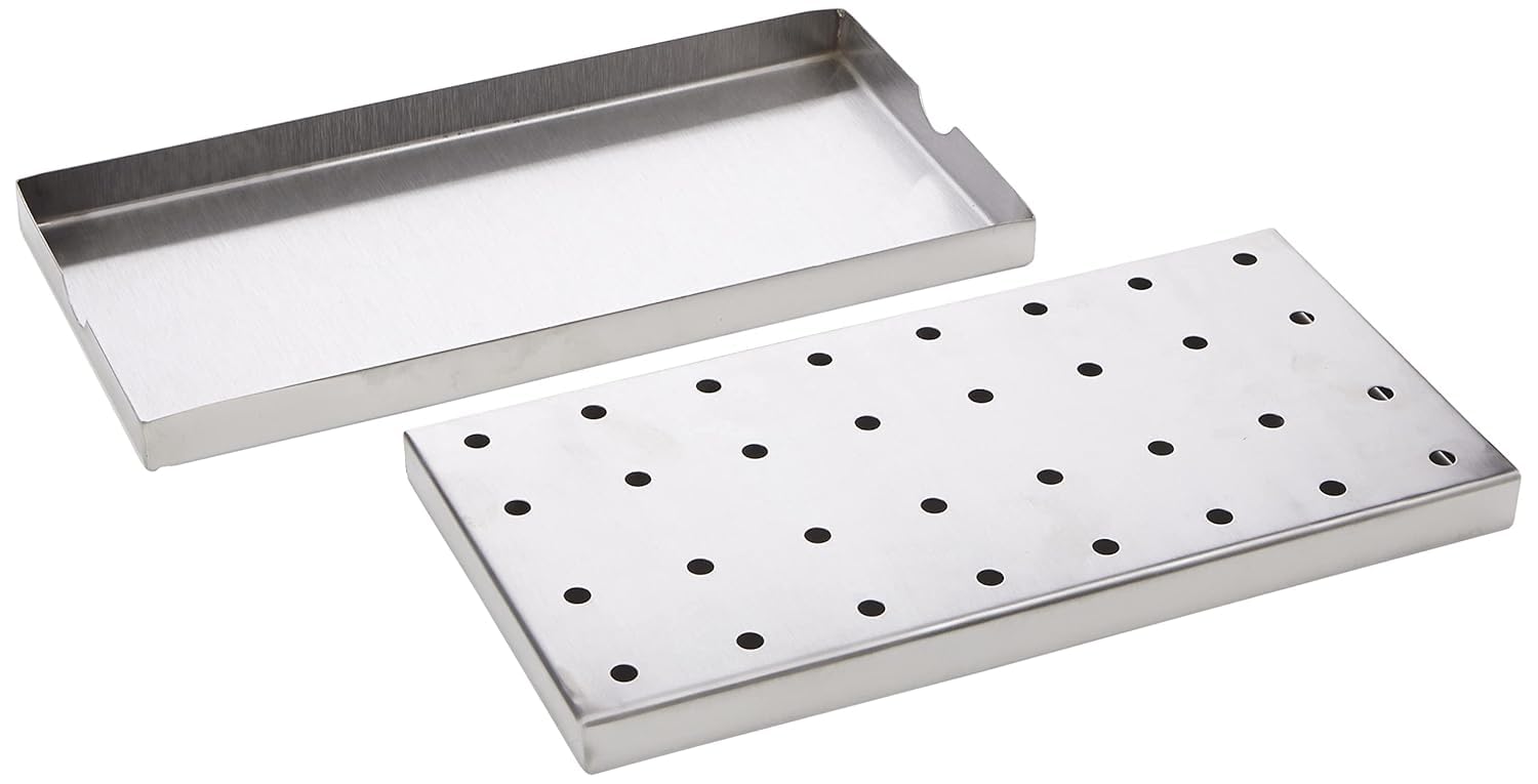 Griglia di preparazione in acciaio inox perforato dimensioni 30 x 15 cm, tappetino da bar in metallo scolapiatti barmat inox rettangolare vassoio di recupero bancone bar e ristorante
