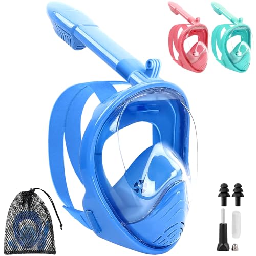SaiXuan Masque Plongée Enfant XS – Masque Tuba 180° Anti-Buée & Anti-Fuite, Masque Piscine Enfant avec Sac Filet, Support Caméra & Accessoires –...