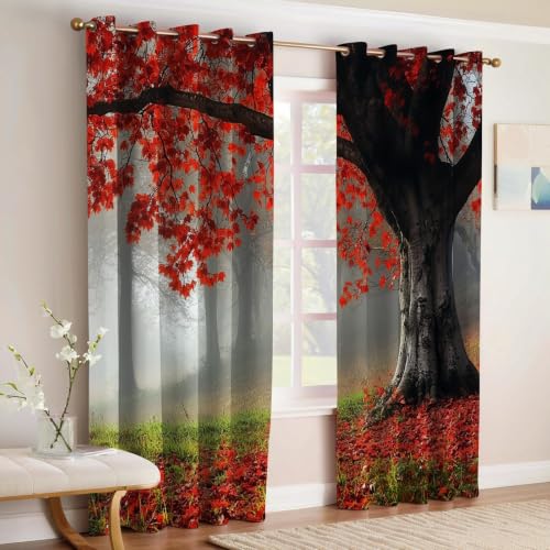 Rideaux occultants forêt d'automne pour la chambre des enfants