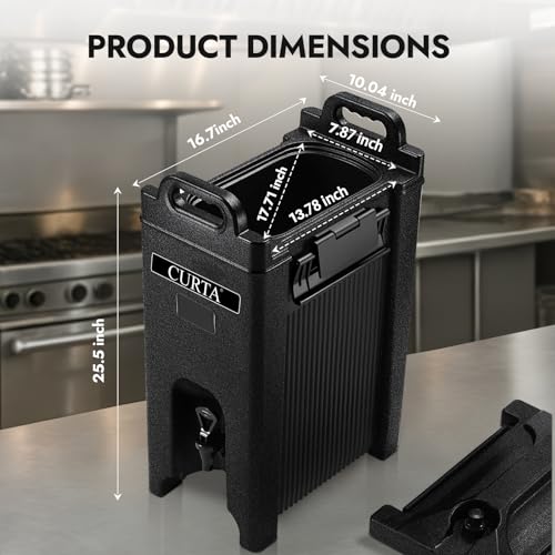 CURTA 5-Gallon Insulated Beverage Dispenser- Hot and Cold Drink Container with Ergonomic Handle, Stand & Leak-Proof Lock, Commercial Drink Pitcher for Coffee, Juice, Lemonade, Parties,Events by CURTA - Image 3