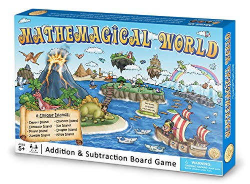 Mathemagical World - Addition & Subtraction Math Board Game For Kids, 4 Players, Ages 5+ And Perfect For Homeschool, Kindergarten, Pre-K, And Gifted & Talented Prep #TOP4