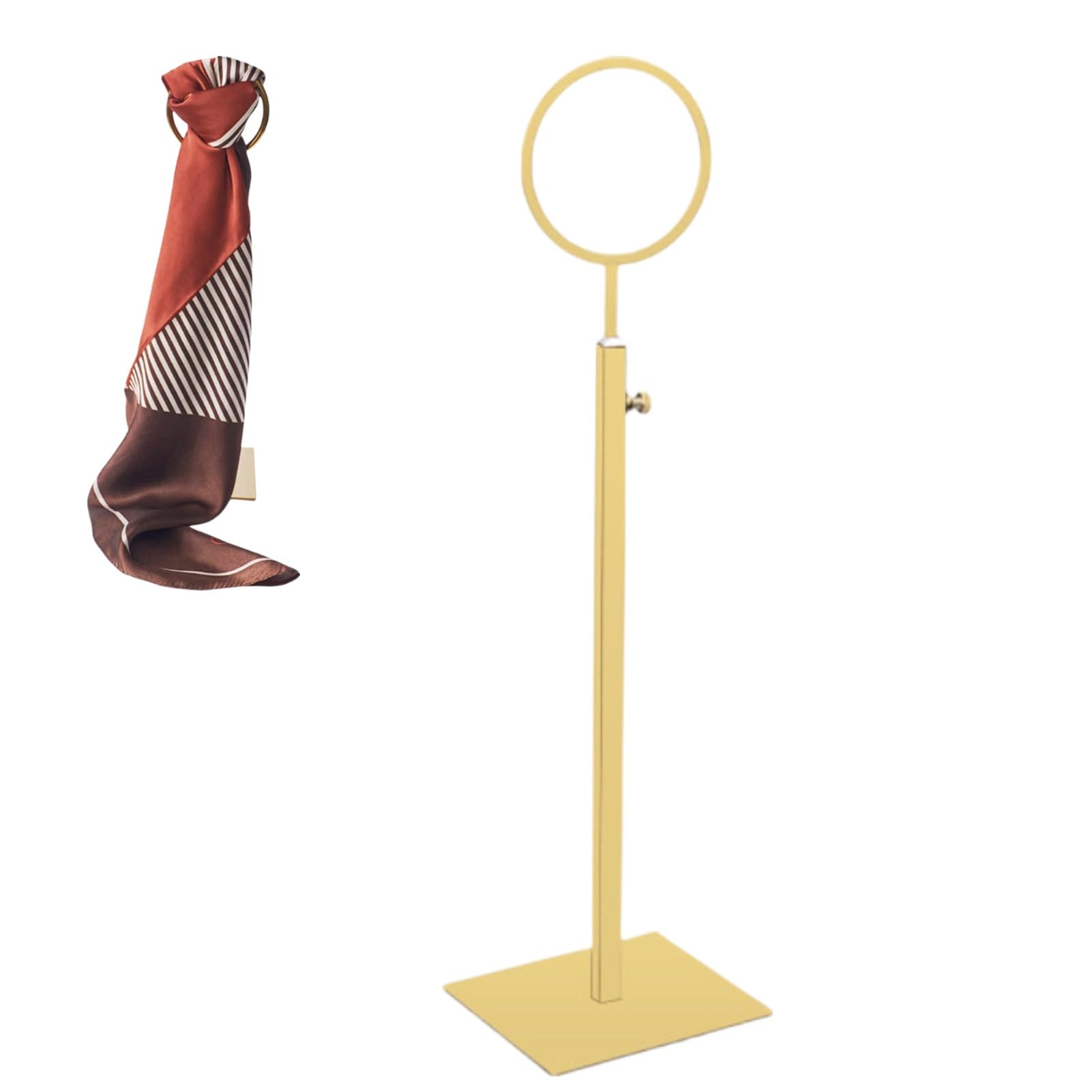 Supporto Regolabile Per Sciarpe, Appendiabiti Ad Anello In Acciaio Inossidabile Per Cravatte, Espositore Da Banco Per Sciarpe Ideale Per Negozi E Armadi(Gold,5 Pack)