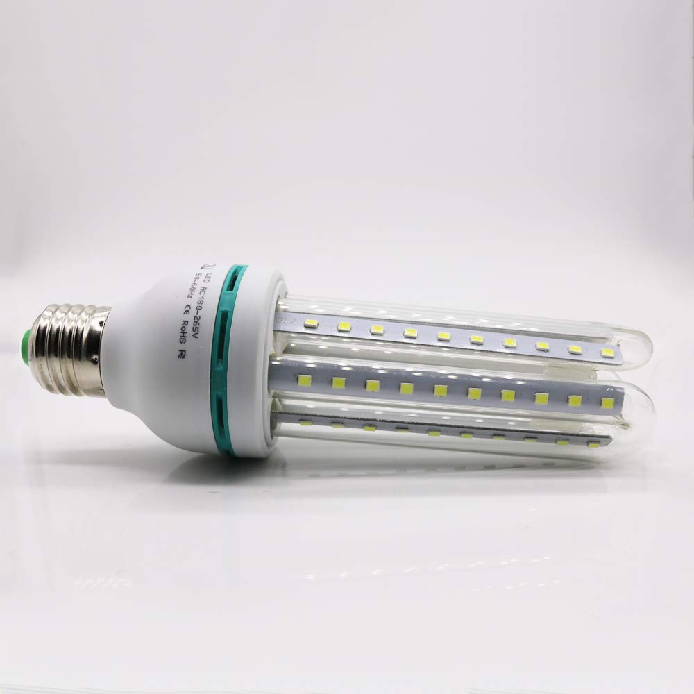 20 bombilla LED de 12W superbrillante modelo U - Bombilla LED E27 Edison con adaptador E27-6000K blanco frío 1200 lúmenes para iluminación comercial - almacén taller fábrica hof
