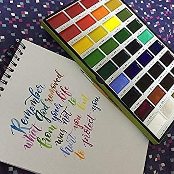 Kuretake gansai tambi 36 Colors Set, (1-2 Set) Watercolor, fine Art, for Artist (36 Colors (2 Set))