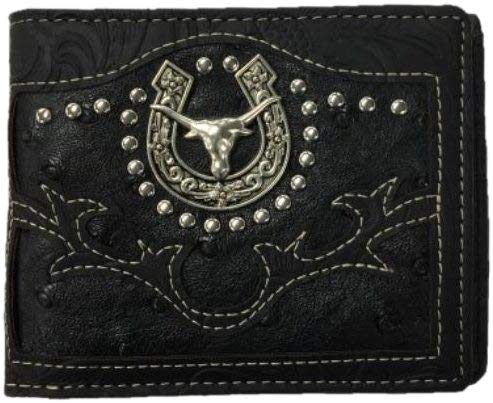 Long Horn Mens Wallet Western Bifold Style W070-6 Black