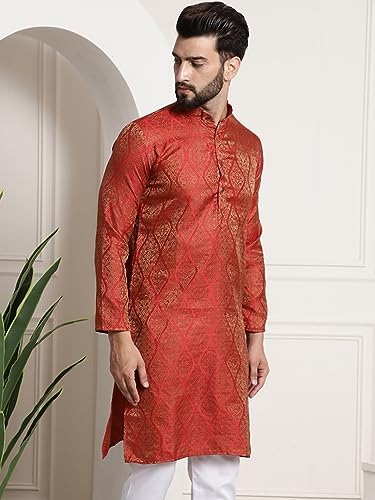 Image of SOJANYA (Since 1958 Men's Silk Blend Designer Long Kurta