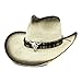 Hommes Chapeau De Soleil Cowboy Vintage Tête De Taureau Chapeaux D'Été Femmes Respirant Beige Bowknot Chapeaux De Paille Britannique Et Casquettes, Blanc Cassé, Taille Unique 56-58 Cm