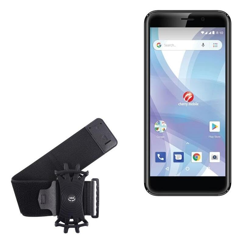 BoxWave Holster Compatible with Cherry Mobile J6 Mini - ActiveStretch Sport Armband, Adjustable Armband for Workout and Running - Jet Black