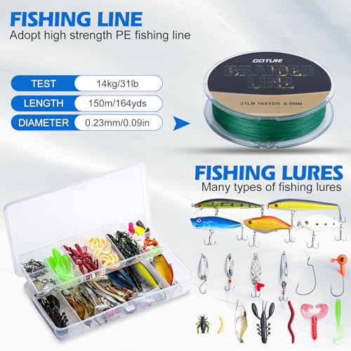 Goture Spinning Fishing Rod and Reel Combo, 6FT/1.8M Telescopic Fishing Pole with Carrier Bag, Fishing Gifts for Men - Image 6