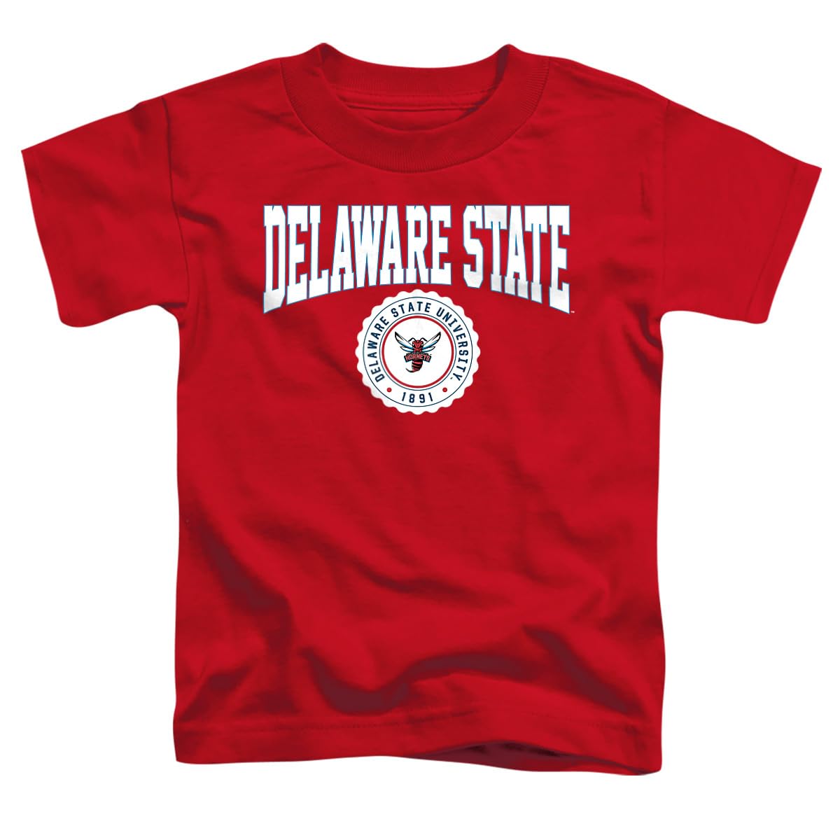 LOGOVISION Delaware State University Collegiate Seal Kids T Shirt (2) for Toddler Boys and Girls, Red