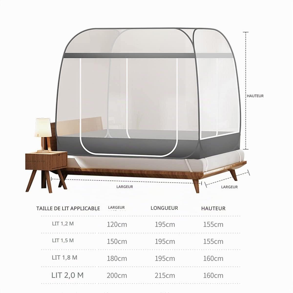 Moustiquaire pour lit, Tente Portable de Voyage Pliable avec Double Porte avec Fond pour Voyage en Plein air, bébés, Enfants et Adultes, Pas Besoin de nnnstall, Bleu 1,150 x 195 x 155 cm