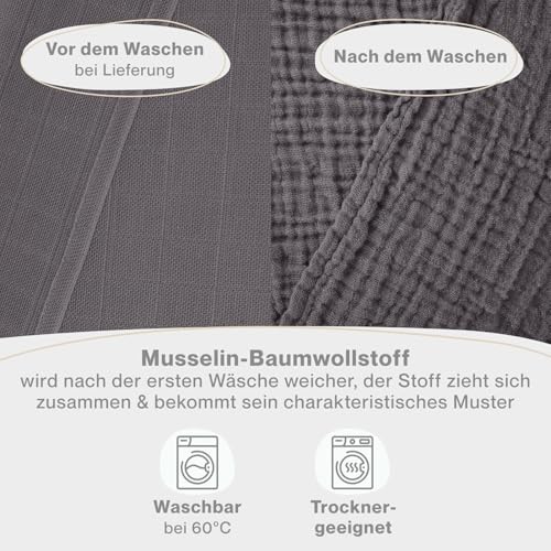 Laleni Spucktücher Baby im 5er Set aus Reiner Baumwolle - schadstofffreie Mulltücher weich 70x70 - saugstarke Mussellintücher Baby… – Ansicht 2