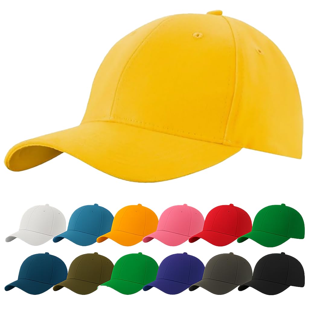 Men Women 100% Baseball Cap Polo Style Classic Sports Casual Plain Sun Hat Hats Brass