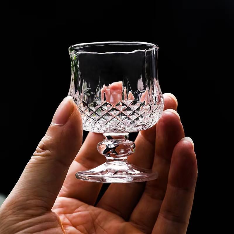 Image of 50 ML Classy Shot Glass for Espressos, Spirits & Liquors,Whiskey, Vodka Shot, Tequila Shot, Wine Tasting, Cocktail Pour, Bar Accessory & Home Decor Parties Glasses Set of 6 (SM-4)